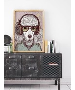 Poodle Poster Gift For Kids Room Hipster Animal - $10.87
