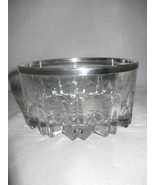 Genuine Crystal Deep Cut Glass Sauce Fruit Bowl Silver Rim 5&quot; By Leonard... - £10.31 GBP