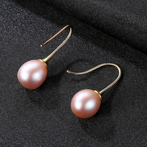 Large Pearl Earrings Women&#39;s Advanced Sense S925 Silver Hook Earrings Si... - £24.72 GBP