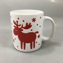 Waechtersbach White Red Moose Holiday Coffee Tea Mug Cup 10 oz Germany - £22.06 GBP