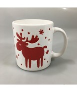 Waechtersbach White Red Moose Holiday Coffee Tea Mug Cup 10 oz Germany - £20.98 GBP