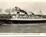 Vtg Postcard RPPC R.M.S, Queen Mary Cunard White Star Line UNP Alfred Ma... - $32.62