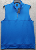 Dunning Vest Mens Medium Blue Golf Performance Sleeveless Mock Neck Quar... - $54.63 CAD