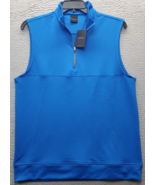 Dunning Vest Mens Medium Blue Golf Performance Sleeveless Mock Neck Quar... - $54.16 CAD