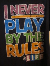 Nwt - The Game Of Life &quot;I Never Play By The Rules&quot; Navy Adult Xl Short Sleeve Te - £4.78 GBP