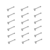 10PC/Set Stainless Steel Nose Stud Ring for Women Fashion Crystal Straight L Sha - £10.19 GBP