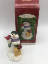 Hallmark Snow buddies 2000 third ornament Cardinal snowman Xmas holiday tree - £11.74 GBP