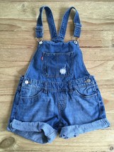 Levi&#39;s Denim Shortalls Medium Wash Shorts Overalls Girls Size 12 Reg - £19.18 GBP