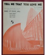 Vtg 1933 Sheet Music - Tell me That You Love Me - Silverman &amp; Bixio - T.... - £5.19 GBP