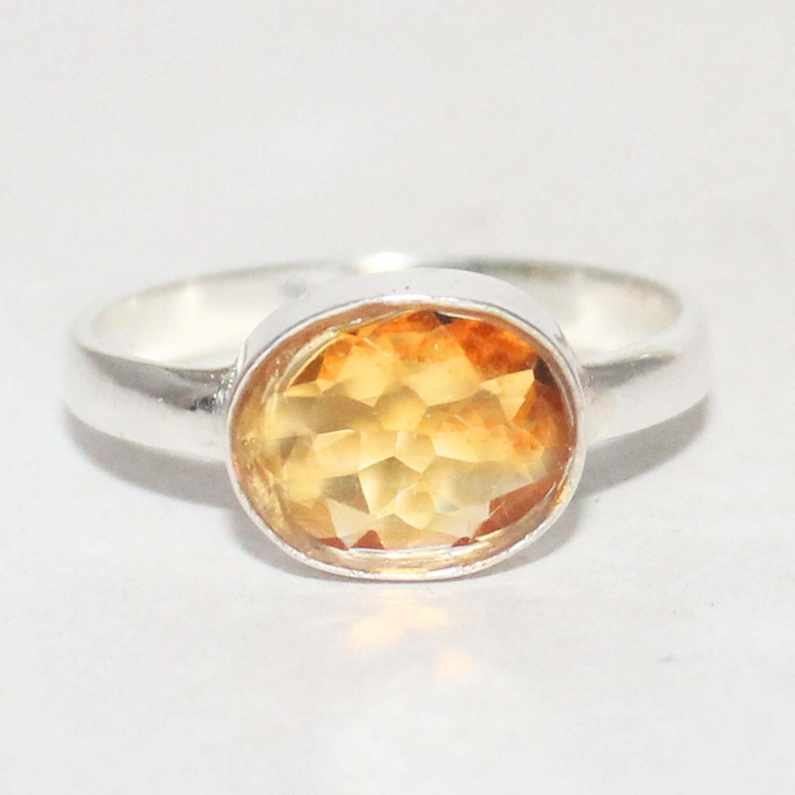 Exclusive NATURAL GOLDEN TOPAZ Gemstone Ring, Birthstone Ring, 925 Sterling Silv - £29.03 GBP