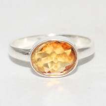 Exclusive Natural Golden Topaz Gemstone Ring, Birthstone Ring, 925 Sterling Silv - £29.21 GBP