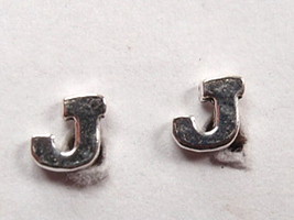 The Letter &quot;J&quot; Stud Earrings 925 Sterling Silver Corona Sun Jewelry j - $11.69