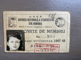Old Document Romania Student Card 1947/1948 - $14.44