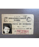 Old Document Romania Student Card 1947/1948 - $20.03 CAD