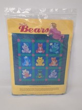 Vintage Quilt Kit Fun Time Teddy Bears Crib Size 1990s 43x43 Applique &amp; ... - $25.49