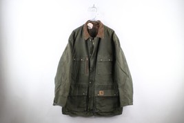 Vtg 90s Carhartt Mens 2XL Distressed Blanket Lined Chore Barn Jacket Green USA - £149.85 GBP