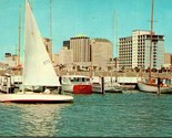 Sailboats Yacht Basin Corpus Christi Texas TX 1970s Chrome Postcard - £3.07 GBP