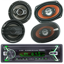 Audiotek Car Stereo Bluetooth Digital media Receiver + 4x Speakers 6x9&quot; + 6.5&quot; - £122.27 GBP