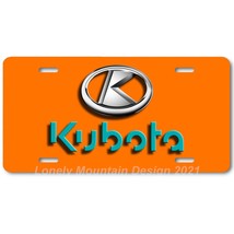 Kubota &amp; Logo Inspired Art on Orange FLAT Aluminum Novelty Car License Tag Plate - £14.14 GBP