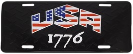 USA Letters (USA Flag Overlay) Black Diamond Deck 6&quot;x12&quot; Aluminum Licens... - $5.88