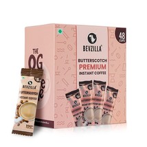 Bevzilla Instant Coffee Powder - 48 Sachets (Butterscotch)| Hot &amp; Cold C... - £12.85 GBP