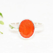 925 Sterling Silver Natural Carnelian Ring Handmade Jewelry Birthstone Ring - £25.60 GBP