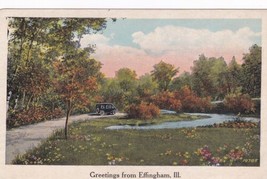 Greetings From Effingham Illinois IL Postcard  - £2.38 GBP