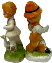Vtg. Girl & Boy Carrying Fruit Baskets With Geese Porcelain Figurine Set - 4.75" image 6