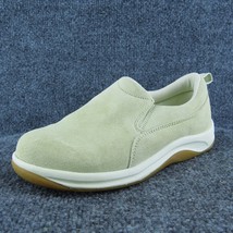 Lands&#39; End Sneaker Women Slip-On Shoes Beige Suede Slip On Size 5 Medium - $24.75