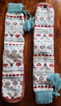 Deer ~ Hearts ~ Snowflake Knit Slipper Socks ~ Women 9-11 ~ Men 8-10 ~ N... - £14.89 GBP