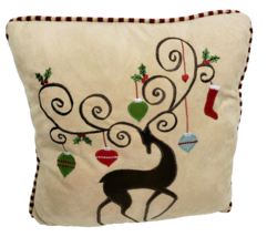 Home Collection Seasons Designs Taupe Reindeer With Ornaments on Antler ... - £15.59 GBP