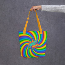 Pop Art Omg Rainbow Colorful Swirl Twisting Optical Illusion Tote Bag - £17.38 GBP