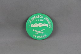 Vintage Soviet Ski Pin - Krkonose Mountains 1969 - Screened Pin  - $15.00