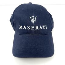 Maserati Trident Logo Hat Dad Cap Navy Blue Embroidered Strapback Adjust... - $10.84