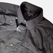 George Mens Dress Shirt Small Solid Black Long Sleeve Business Casual - $28.72 CAD