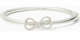 Kate Spade New York Bracelet Pave Bow Meets Girl Hinged Bangle Multi Golds New - $68.00