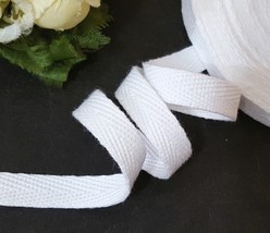 3/8&quot; 10mm wide - White Cotton Twill Ribbon Flat Tape 1 Arrow TR10 - $6.99+