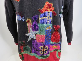 Vintage Christmas Sweater Beaded Work in Progress Gladys Bagley Large 14-16 - £18.60 GBP