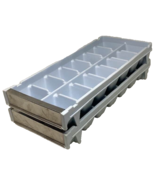 Vintage Ice Cube Trays Chrome Metal Edge Light Blue 2 Plastic Kitchen To... - $23.01 CAD