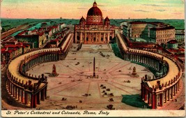 Vtg Postcard 1910 St. Peter&#39;s Cathederal Rome Italy - Guntown MS Cancel - £5.96 GBP