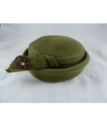 Vintage 50s Green Hat Genuine Imported fur Very clean Nice - $329.19 MXN