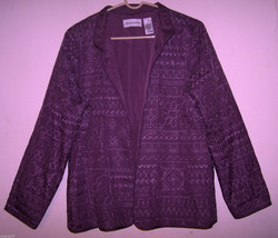 ALFRED DUNNER Women&#39;s Blazer - Size 12 - Purple/Mauve w/Various Designs - EUC! - £15.71 GBP