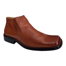 Donato Marrone Brown Leather Ankle Boots Men’s 12 Square Toe Vintage - $58.13