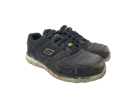 Skechers Work Men&#39;s Synergy Ekron Alloy Toe Work Shoes 77A77068 Navy Size 10.5M - £37.96 GBP