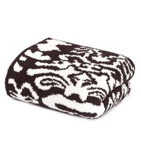 Kashwere Damask Chocolate Brown and Cream Throw Blanket - £151.84 GBP