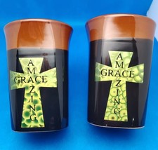 Royal Norfolk Coffe Cups Two Toned Blue Brown w/ Celtic Cross Set of 2 Mugs - €7,68 EUR