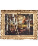 Framed Picture Birch Trees in Autumn pf1113 DOLLHOUSE Miniature - £6.27 GBP