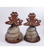 2 Copper Spiral Frog Tealight Candle Holder Whimsical 8&quot; New - £18.04 GBP