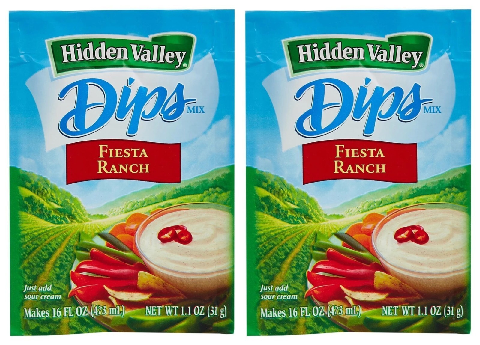 Hidden Valley Dips Mix, Fiesta Ranch 1.1 Oz Packets (Pack of 2) - $20.34