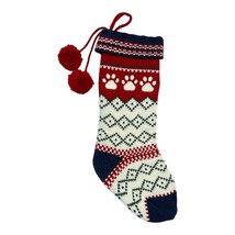 Wondershop Knit Christmas Stocking with Paw Print Design – Red, White & Blue – P - $262.93 MXN